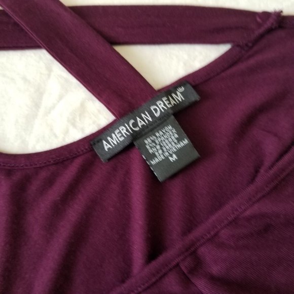 American Dream Short Sleeve Rayon Spandex Top w/Criss-Cross Straps-Medium - Picture 7 of 7